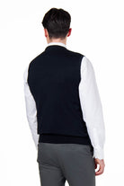 KNITTED COTTON BLACK SLEEVELESS JUMPER V-NECK VEST CAVANI