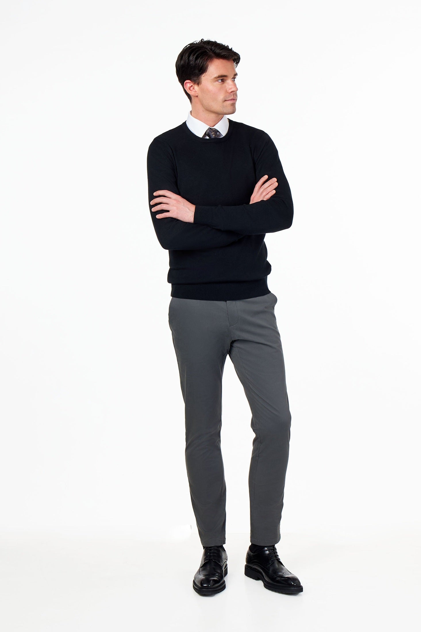 MEN’S PURE COTTON BLACK CREW NECK JUMPER