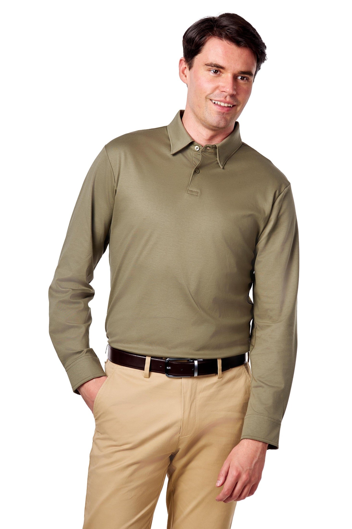 Mercerised Cotton Polo Shirts Long Sleeve
