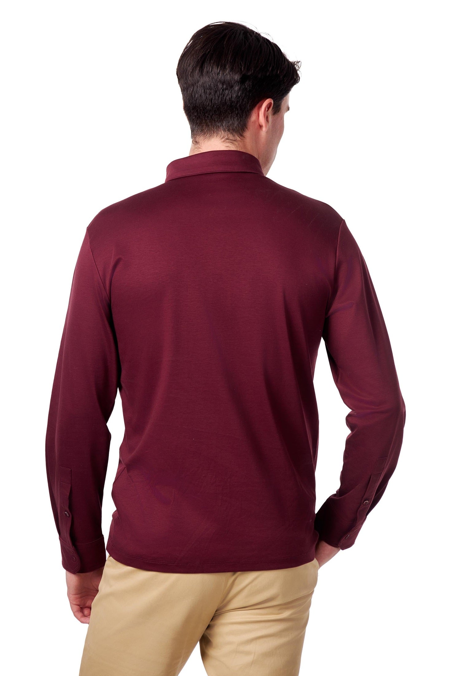 Mercerised Cotton Polo Shirts Long Sleeve