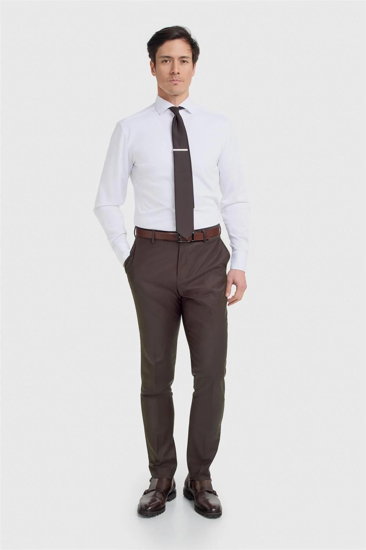 Cavani Bond Auburn Men’s Wool Blend Tailored Trousers CAVANI