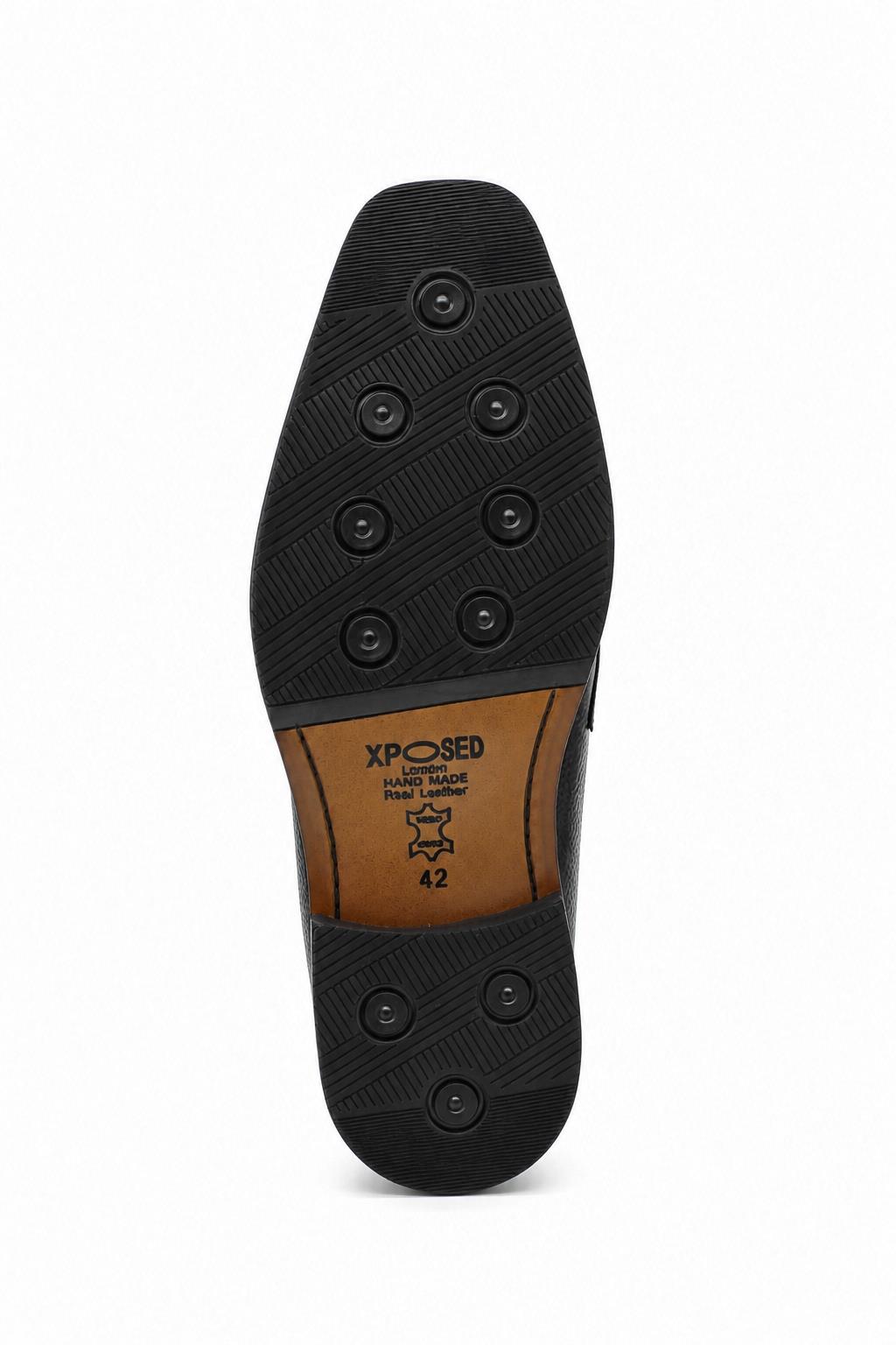 DEXTER Men’s Black Leather & Suede Snaffle Loafers Sartorial Shoes