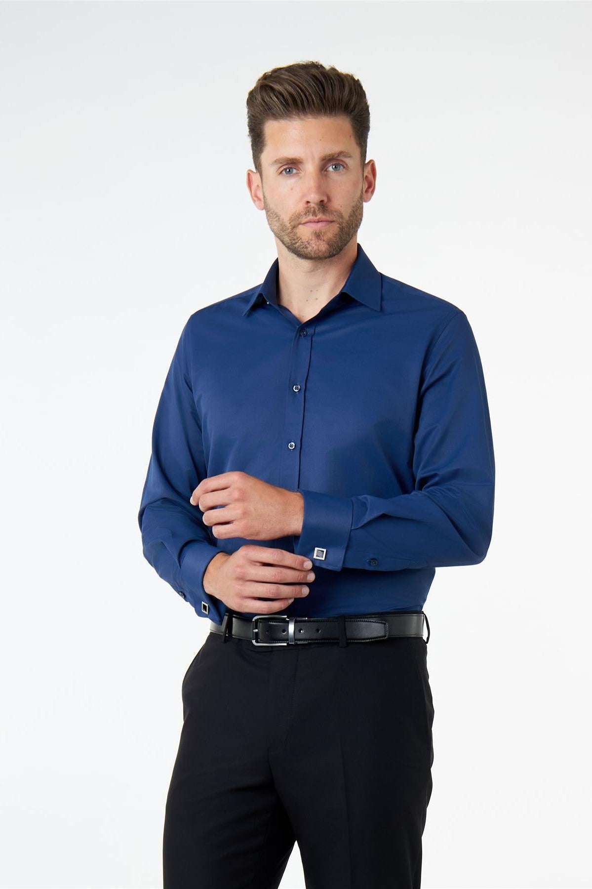 CLASSIC NAVY DOUBLE CUFF SHIRT