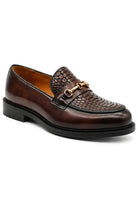 ASCOT Men’s Brown Snake-Effect Leather Snaffle Loafers Sartorial Shoes