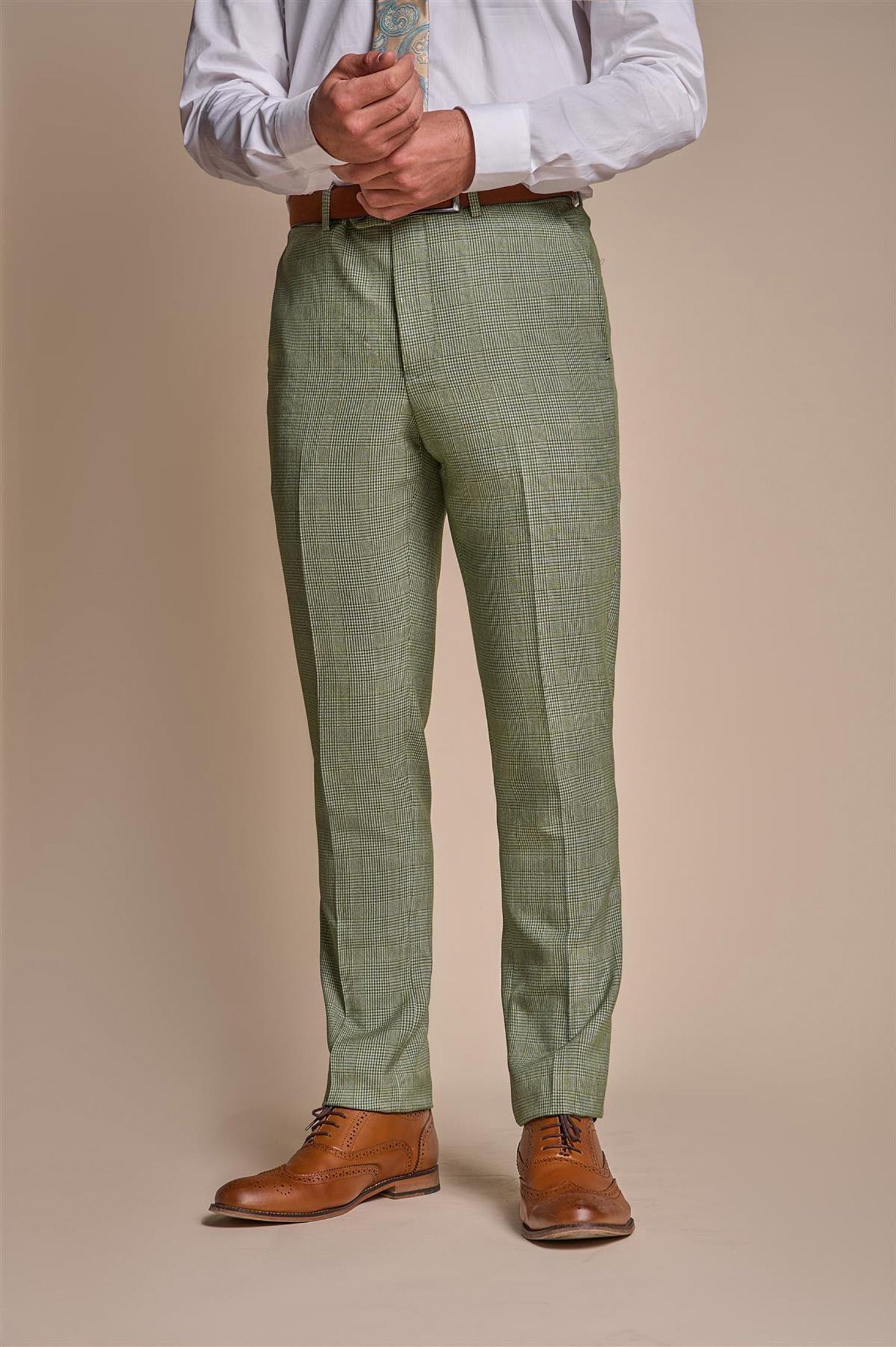 CARIDI CHECK TROUSER SAGE CAVANI