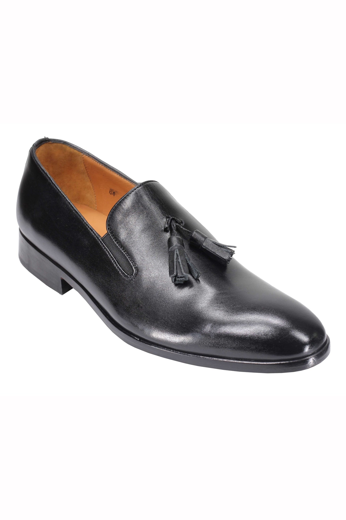 BLACK CALF LEATHER TASSEL LOAFERS