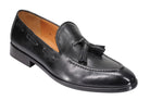 BLACK CALF LEATHER TASSEL LOAFERS