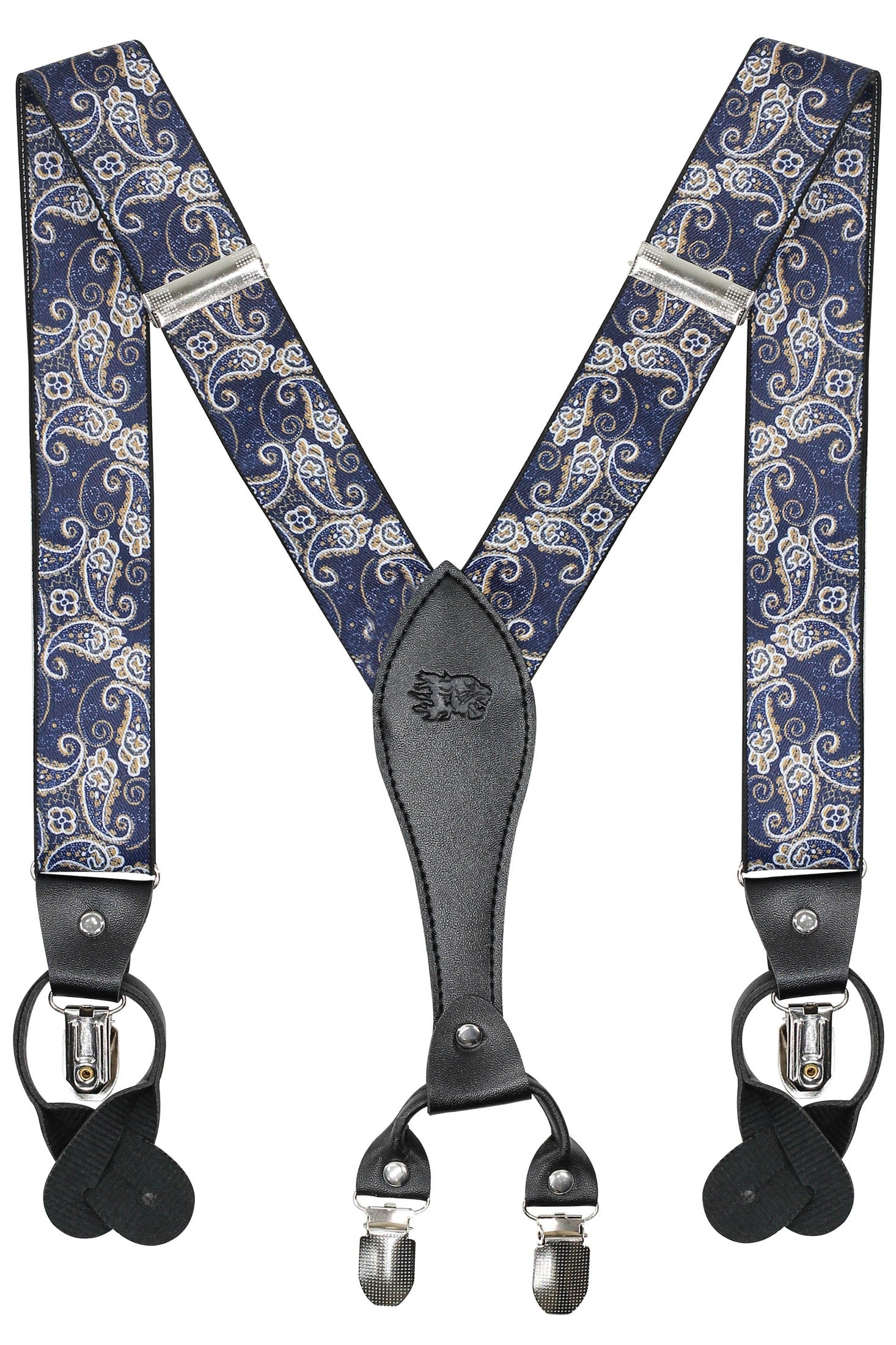 NAVY FLORAL ADJUSTABLE CLIP ON BRACES