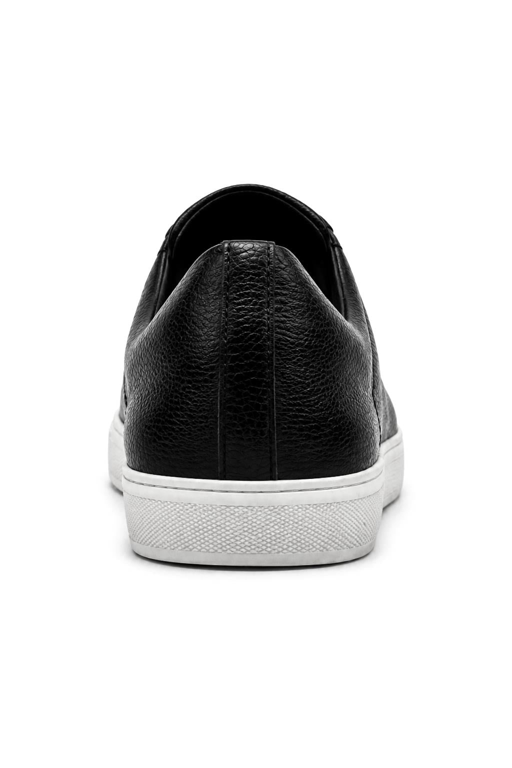 Men’s Black Faux Leather Slip-On Trainers Sartorial Shoes