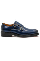ROWE Men’s Blue Burnished Real Leather Double Monk Strap Shoes Sartorial Shoes