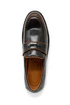 Men’s Brown Patent Pin-Dot Penny Loafers Sartorial Shoes