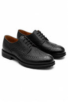 HART Men’s Black Grain Leather Wingtip Brogue Derby Shoes Sartorial Shoes