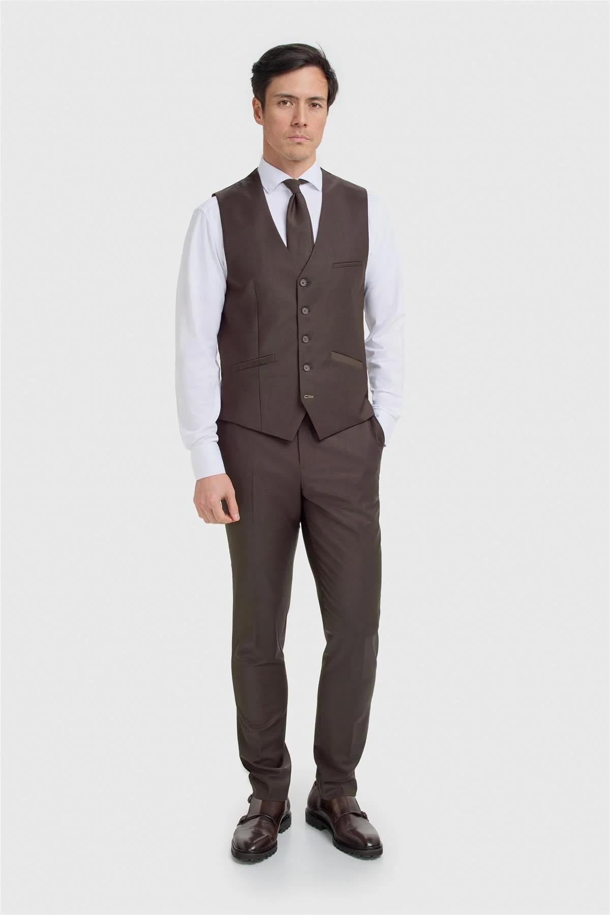 Cavani Bond Auburn Men’s Wool Blend Tailored Waistcoat CAVANI