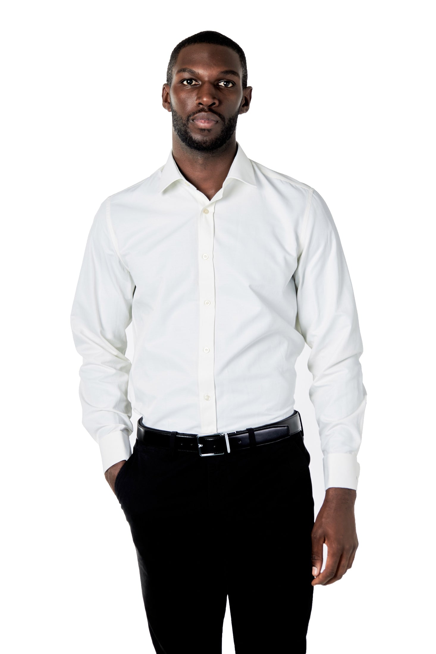 PLAIN CREAM CLASSIC SHIRT - TAILORED FIT – MID COLLAR