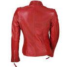 Retro Leather Biker Jacket Red