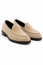 Beige Suede Leather Dress Loafers Sartorial Shoes