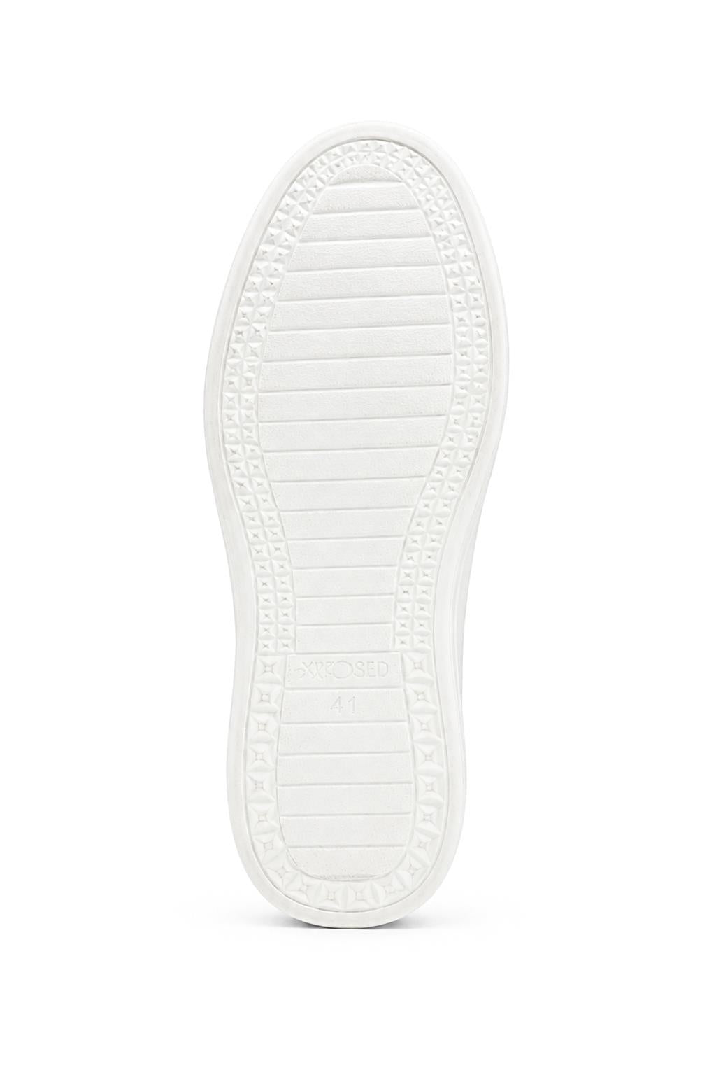 Men’s White Faux Leather Slip-On Trainers Sartorial Shoes