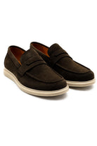 Men’s Milo Brown Suede Leather Penny Loafers Sartorial Shoes