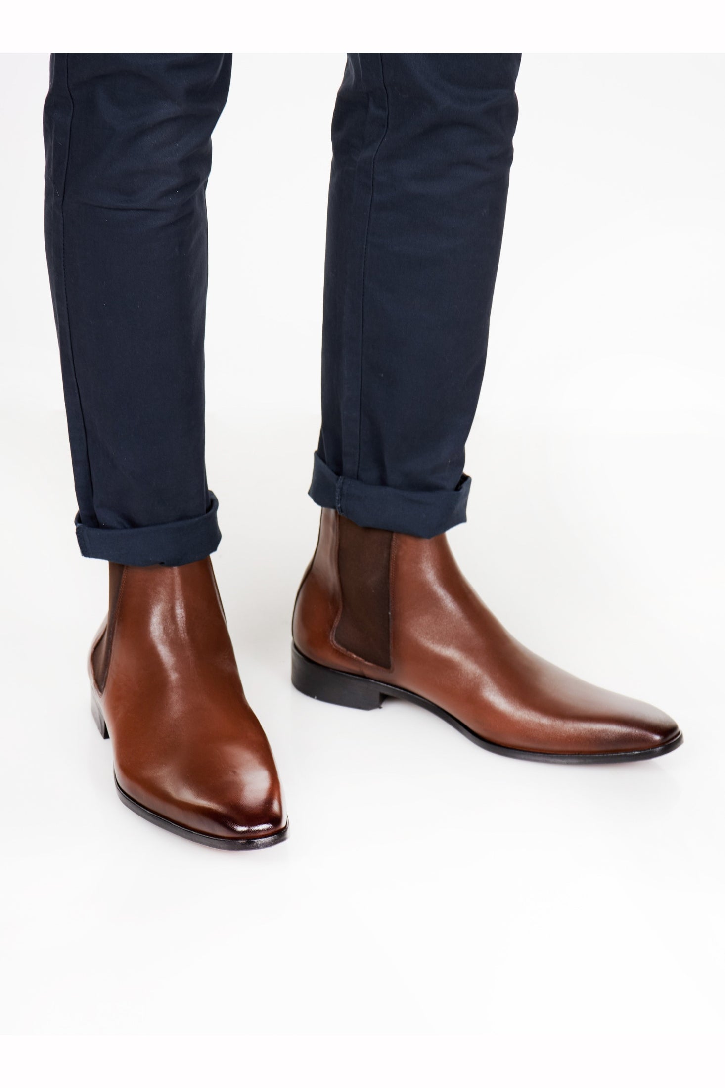 TAN CALF LEATHER CHELSEA BOOTS
