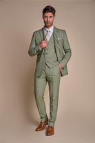 CARIDI - SLIM FIT SAGE BLAZER CAVANI