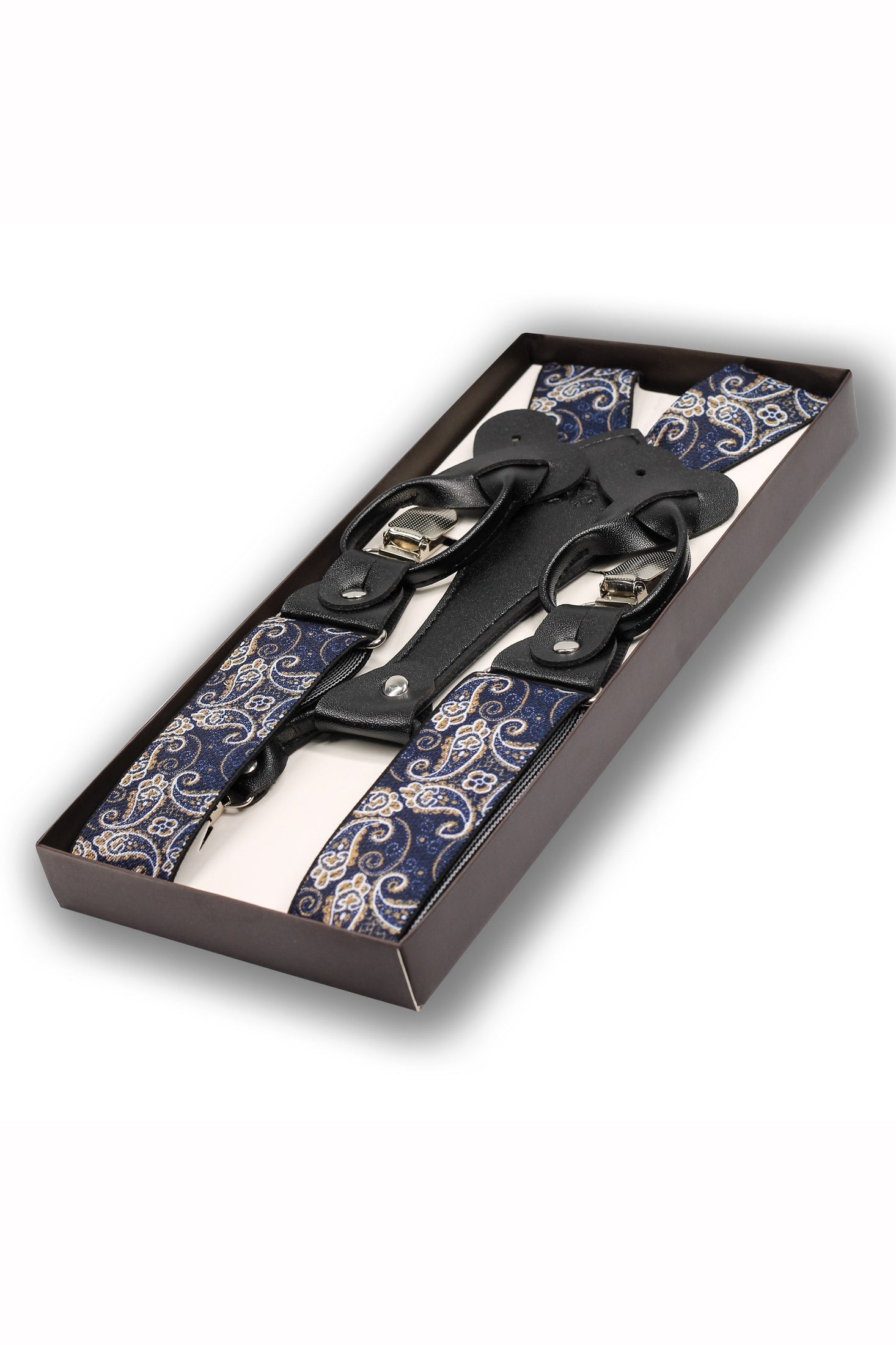 NAVY FLORAL ADJUSTABLE CLIP ON BRACES