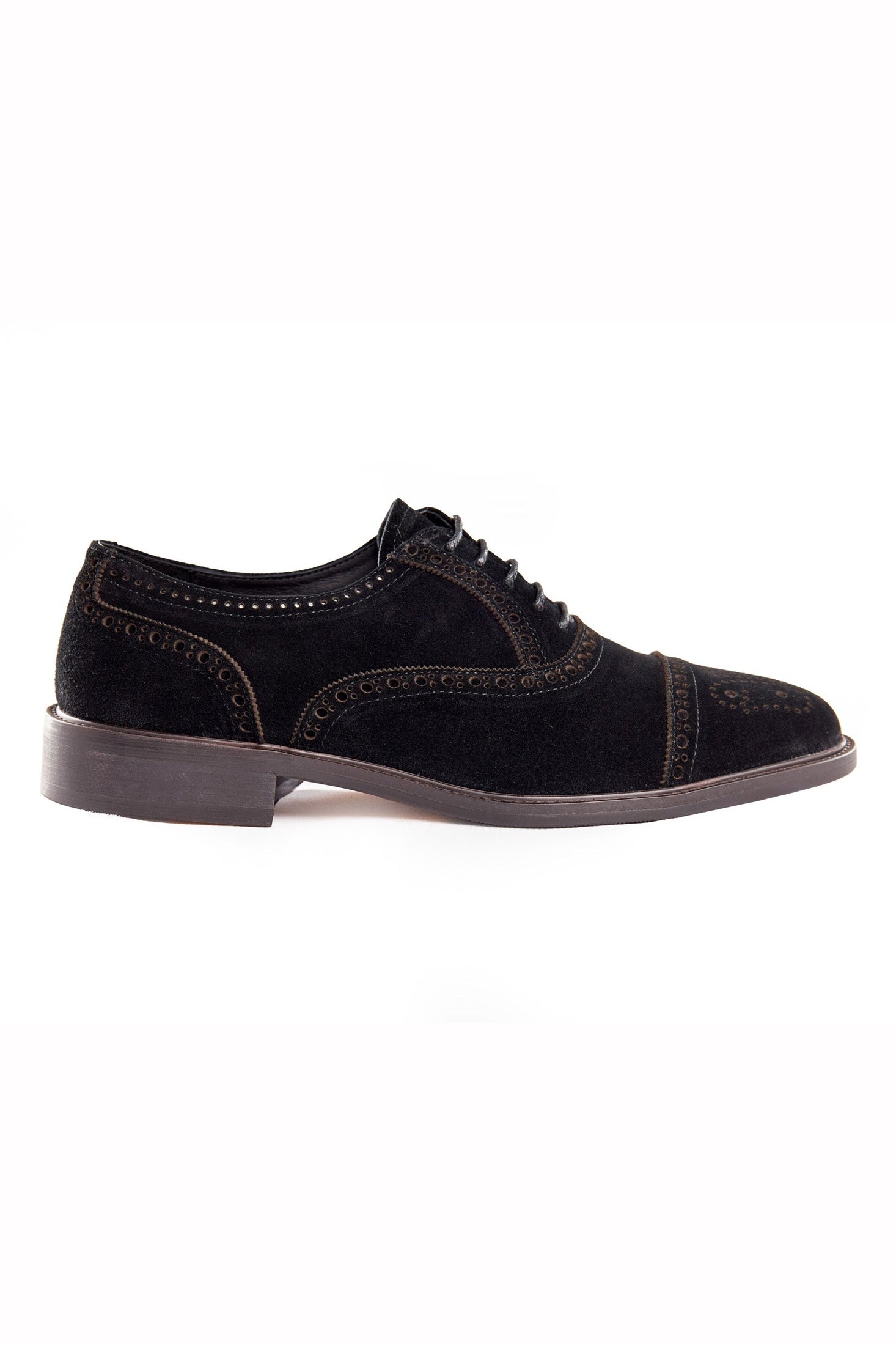 BLACK SUEDE BROGUE