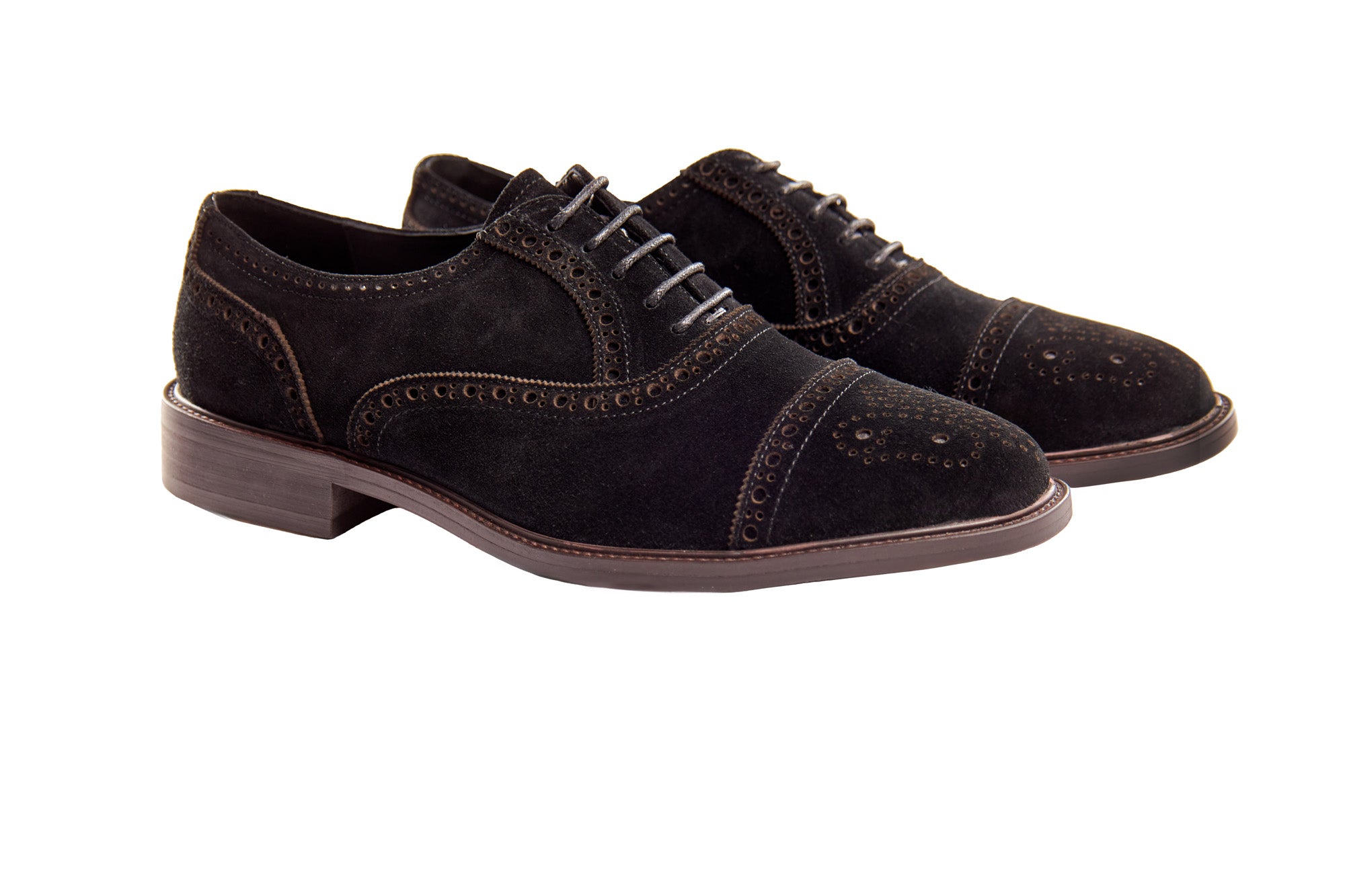 BLACK SUEDE BROGUE
