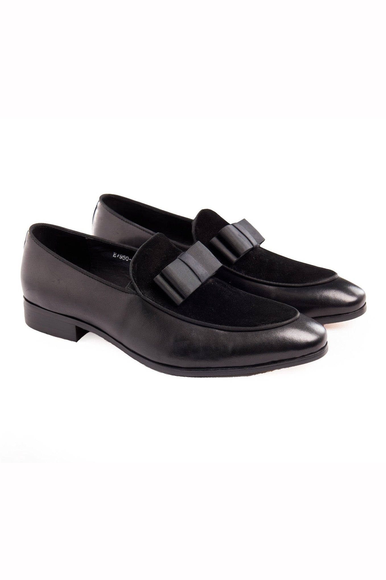 BLACK SUEDE LEATHER BOW TIE LOAFER