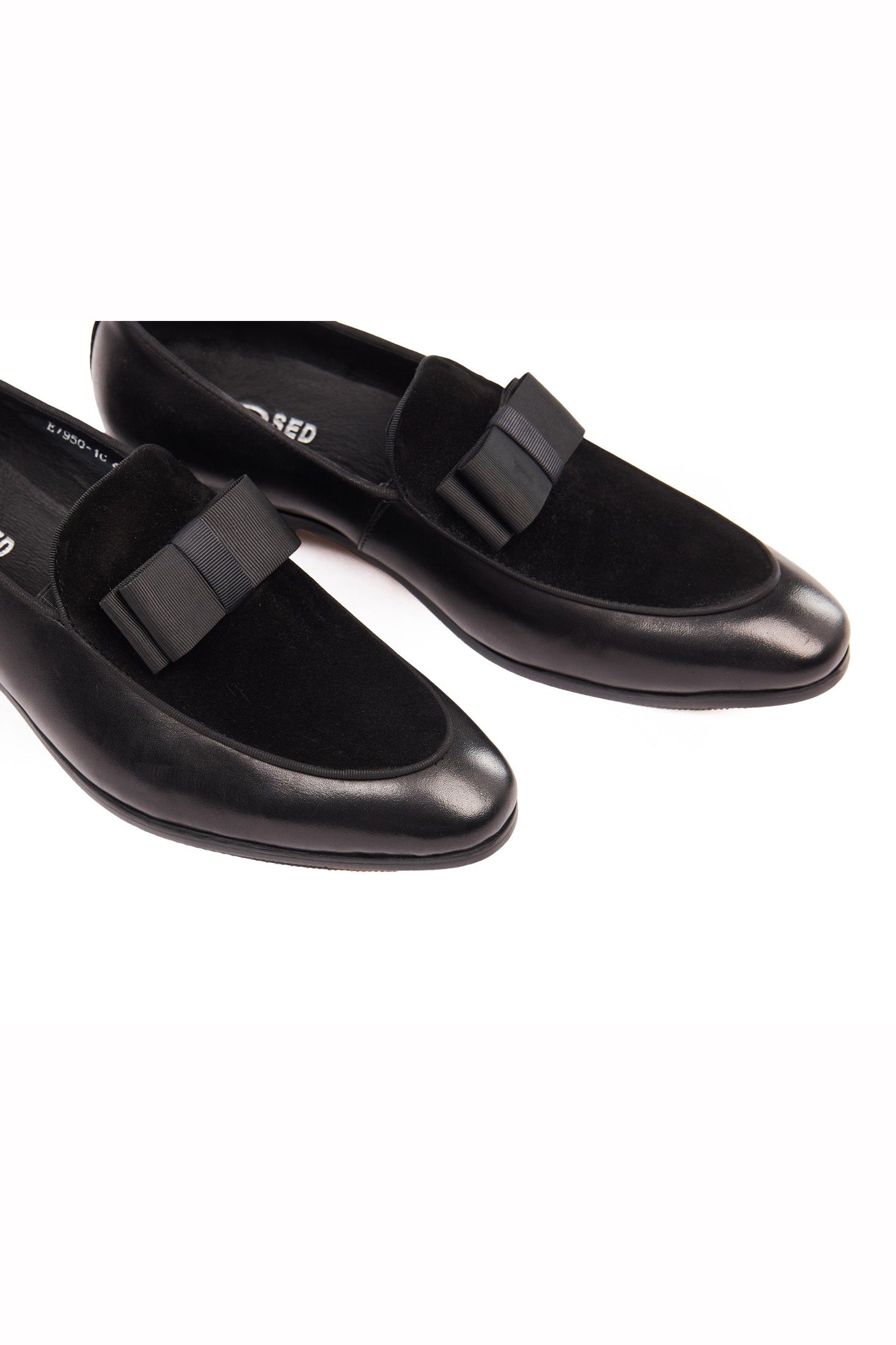 BLACK SUEDE LEATHER BOW TIE LOAFER