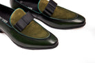 GREEN SUEDE LEATHER BOW TIE LOAFER