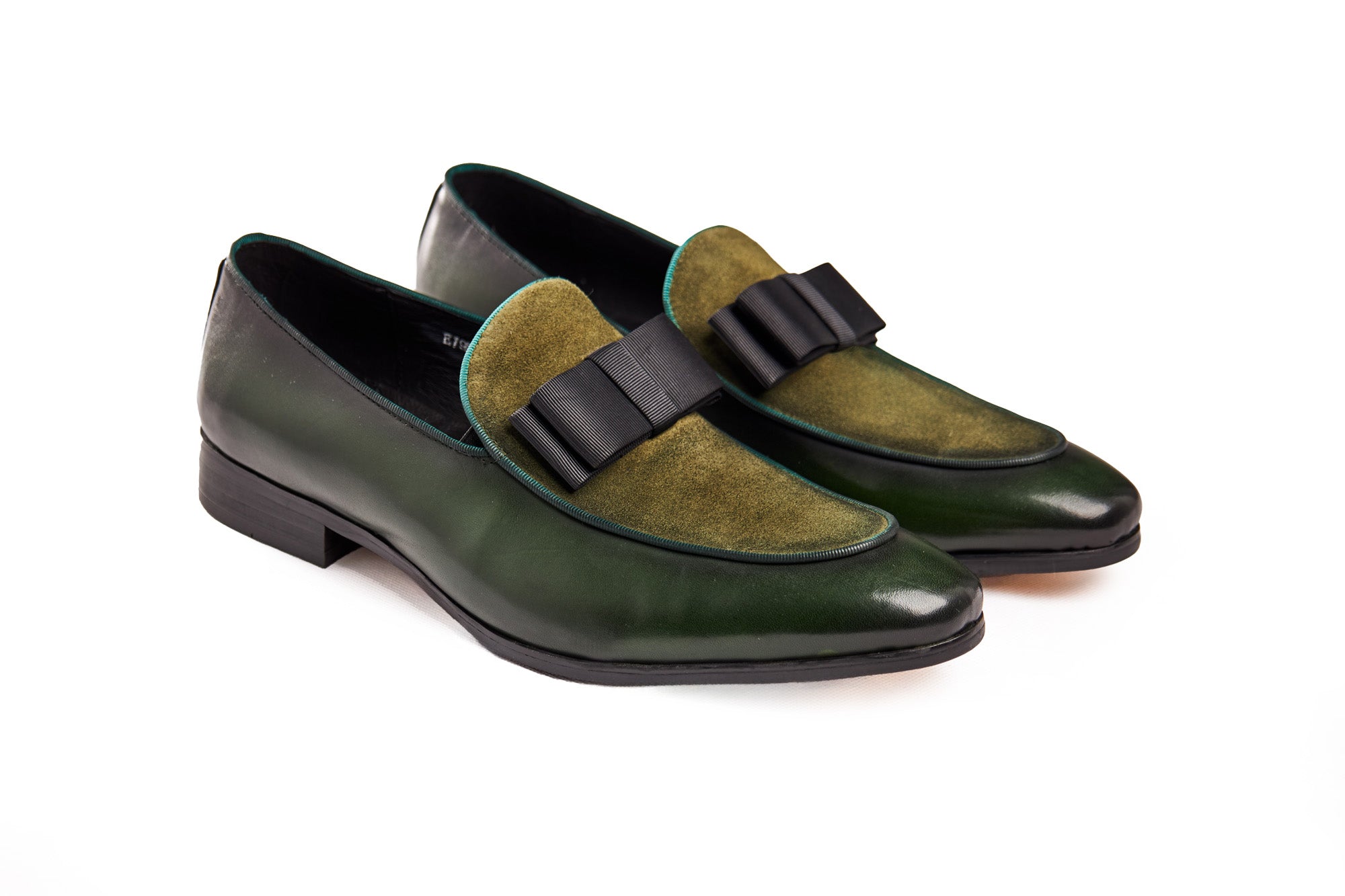 GREEN SUEDE LEATHER BOW TIE LOAFER