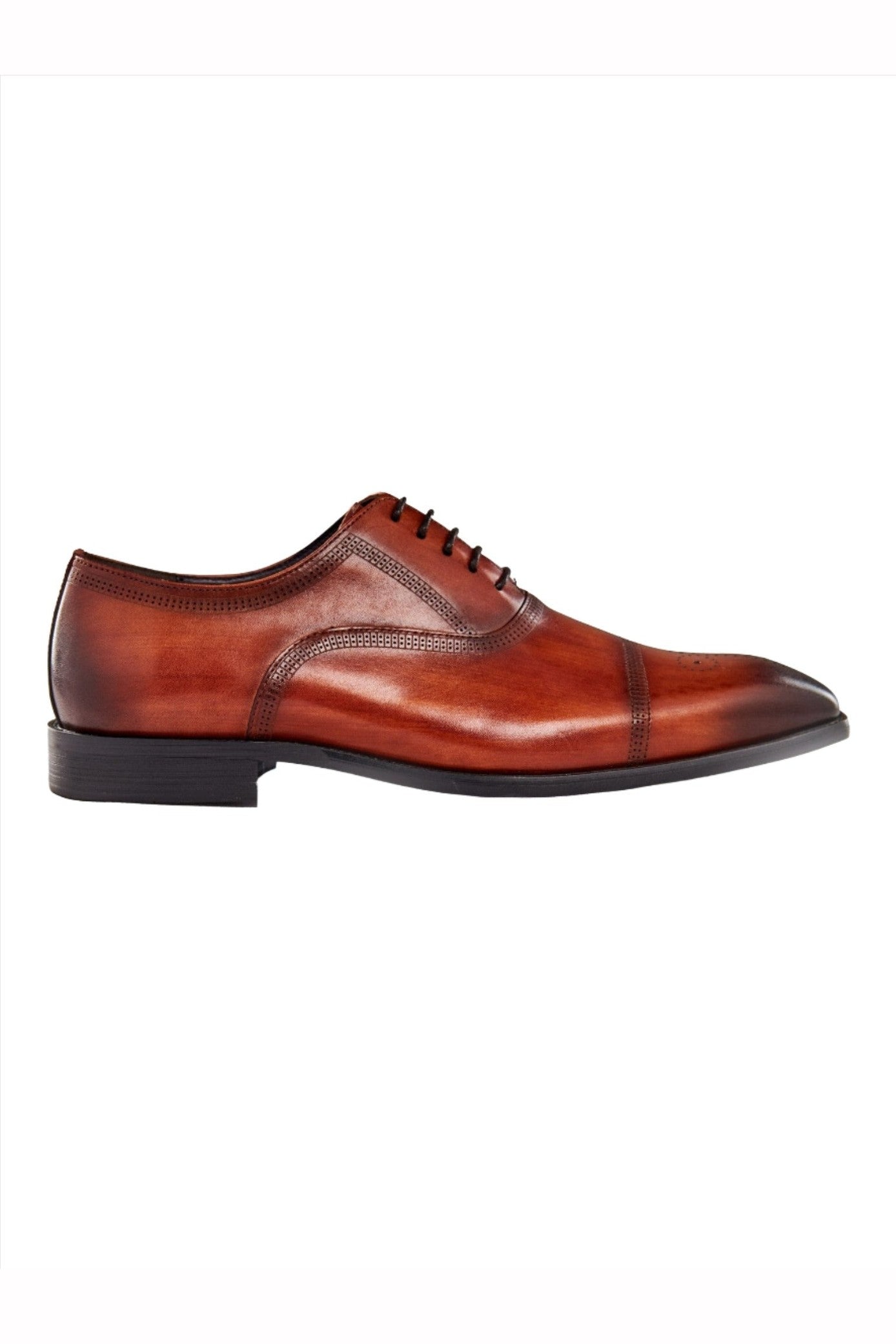 BROWN LEATHER OXFORD BROGUE SHOES