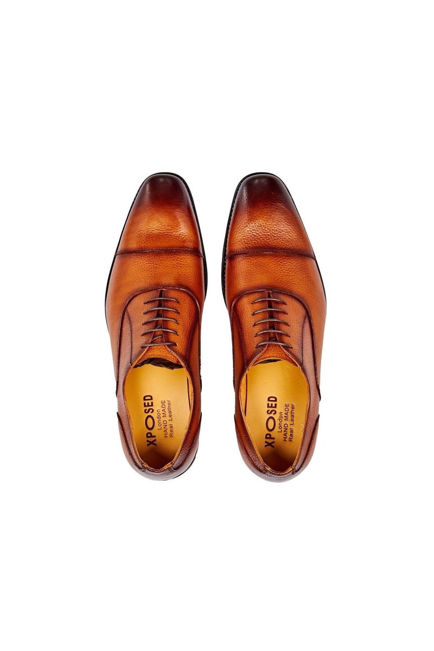 BROWN LEATHER OXFORD LACE UP SHOES