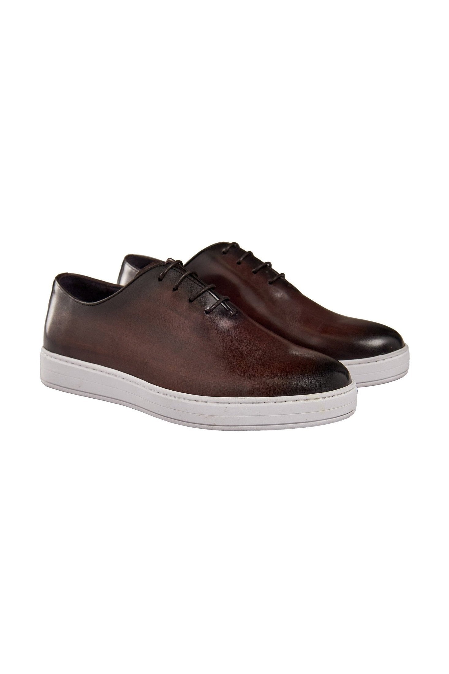 CASUAL LEATHER SNEAKERS IN BROWN