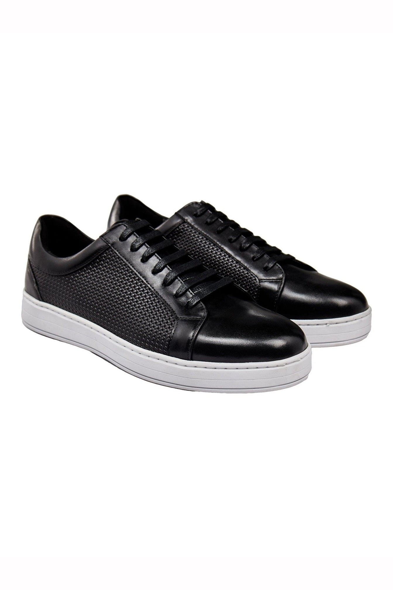BLACK LEATHER SNEAKERS