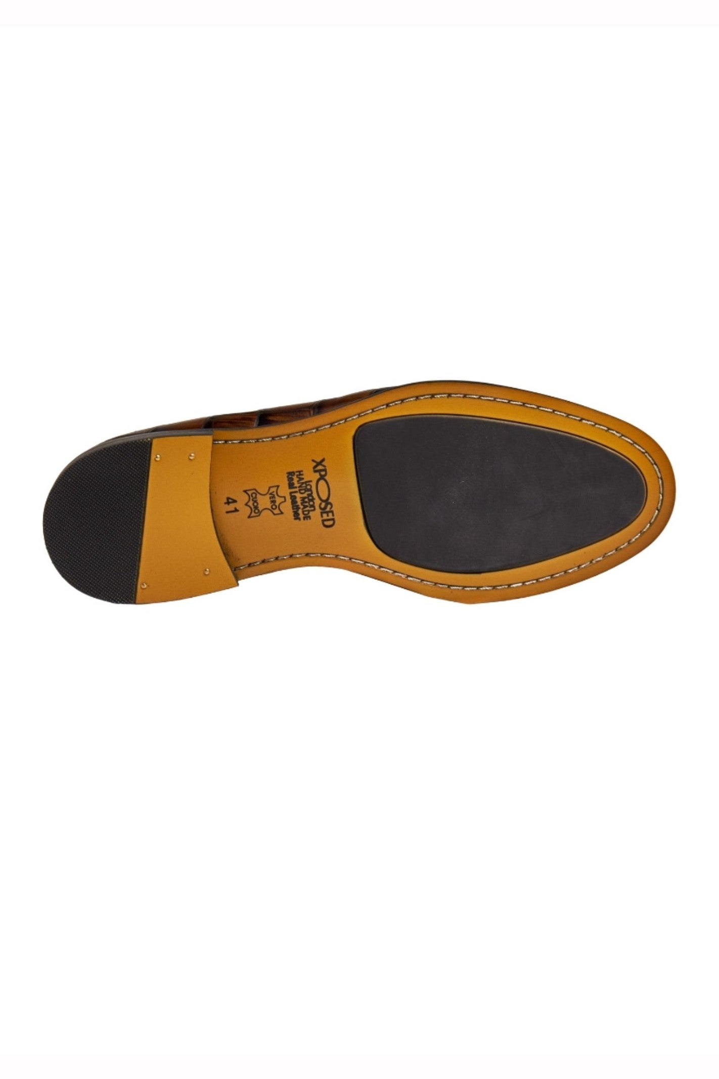BROWN PRINTED GOLD BUCKLE LOAFERS