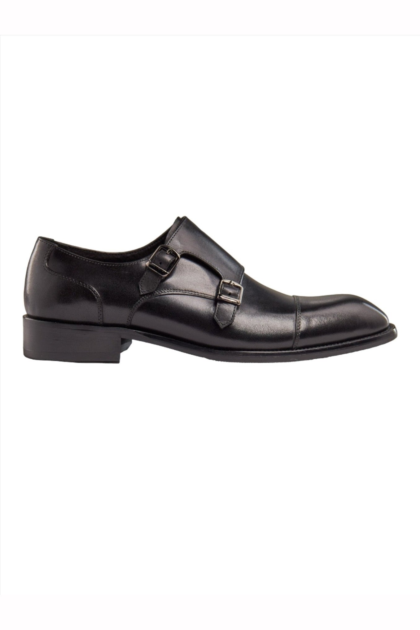 BLACK DOUBLE MONK SHOES