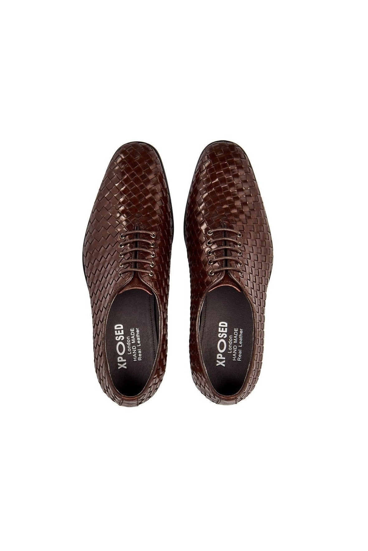 BROWN WOVEN LEATHER SHOES