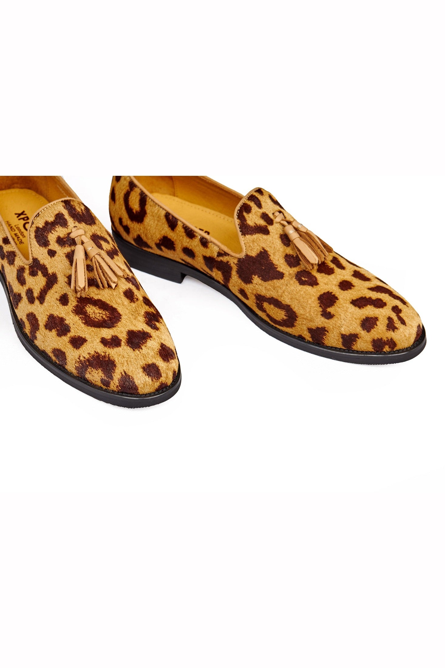 LEOPARD PRINT LEATHER TASSEL LOAFERS