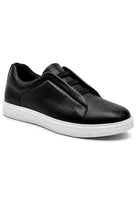 Men’s Black Faux Leather Slip-On Trainers Sartorial Shoes