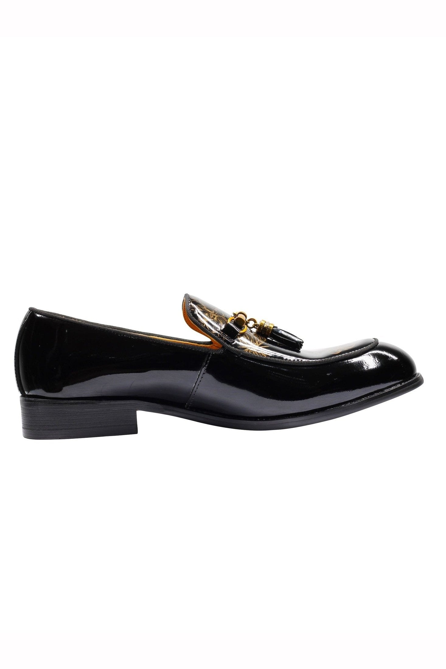 BLACK PATENT TASSEL LOAFER