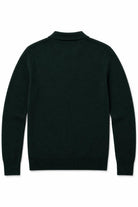 Men's Green 100% Cotton Fine Knit Button Neck Polo Jumper CAVANI