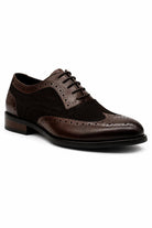 Lawson Men's Handmade Leather & Suede Wingtip Brogue Shoes – Brown Sartorial Shoes