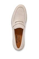 Men’s Milo Beige Suede Leather Penny Loafers Sartorial Shoes