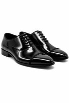 MIRO 2 Men’s Black Hi-Shine Patent Leather Cap Toe Oxford Shoes Sartorial Shoes