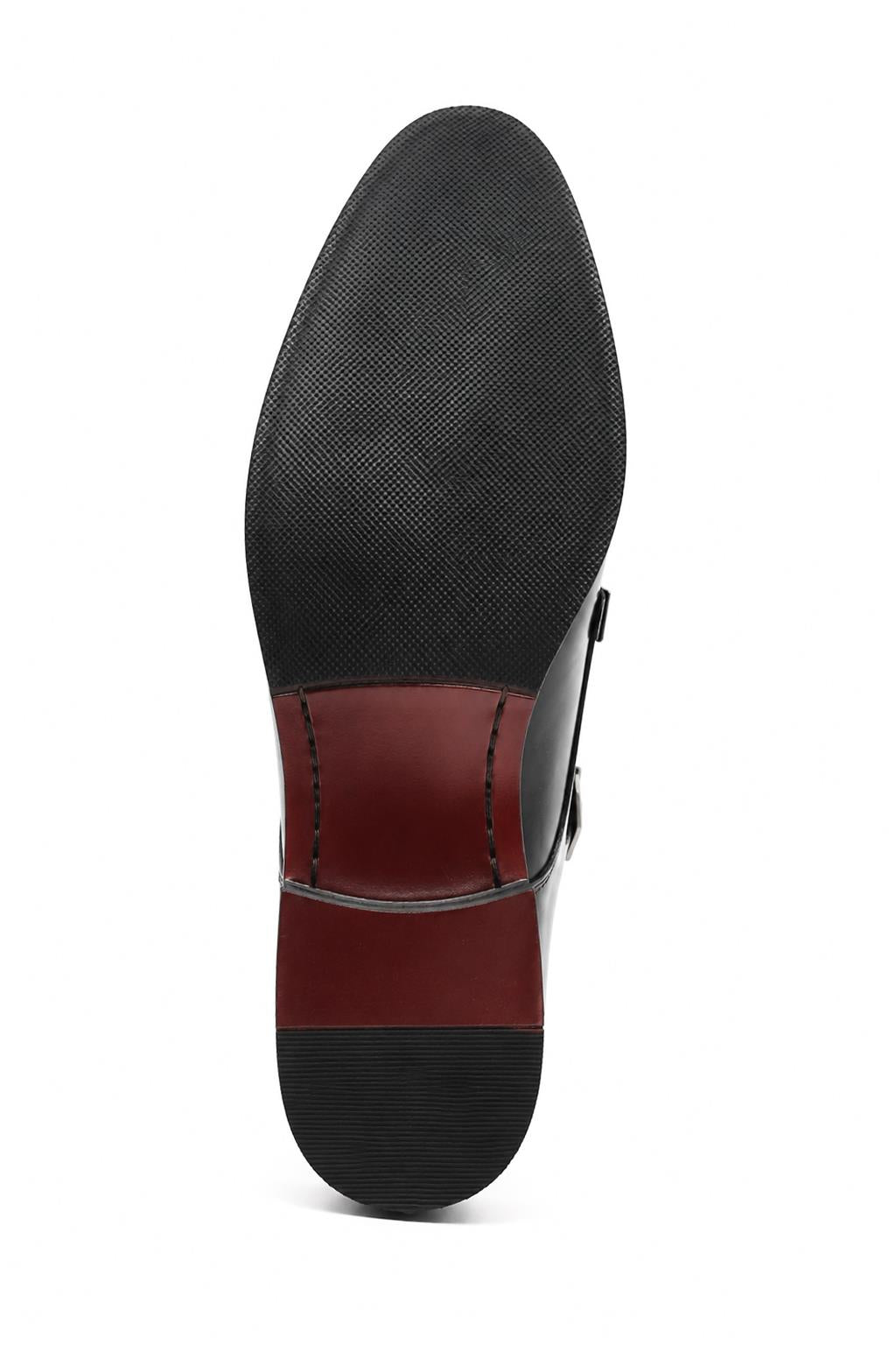 Men's Black Double Monk Strap Cap Toe Formal Shoes Sartorial Shoes