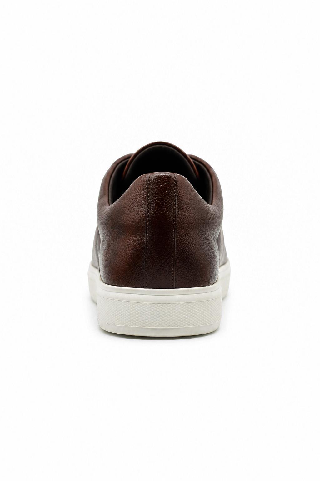 Men’s Coffee Brown Faux Leather Slip-On Trainers Sartorial Shoes