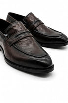 CRUX - Men’s Coffee Brown Calf Leather Penny Loafers Sartorial Shoes