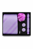 Men’s Purple Striped 4-Piece Tie Gift Set Sartorial Shoes