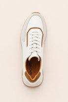 Men's White Handmade Real Leather Trainers Sartorial Shoes